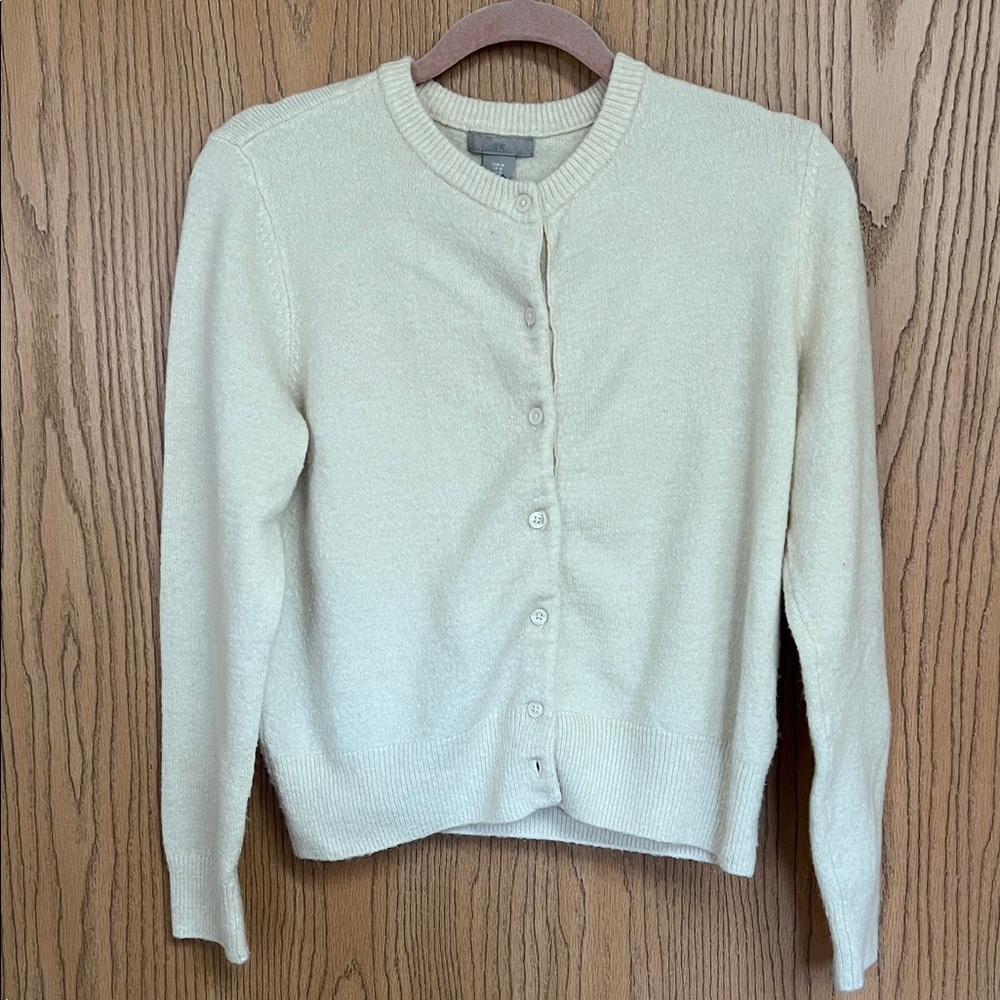 H&M Cream Button-Up Cardigan